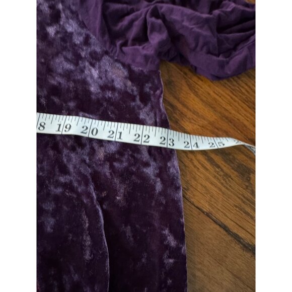 LOGO Lavish Womens 1X Purple Velvet & Floral Print Tunic Top - Picture 7 of 7